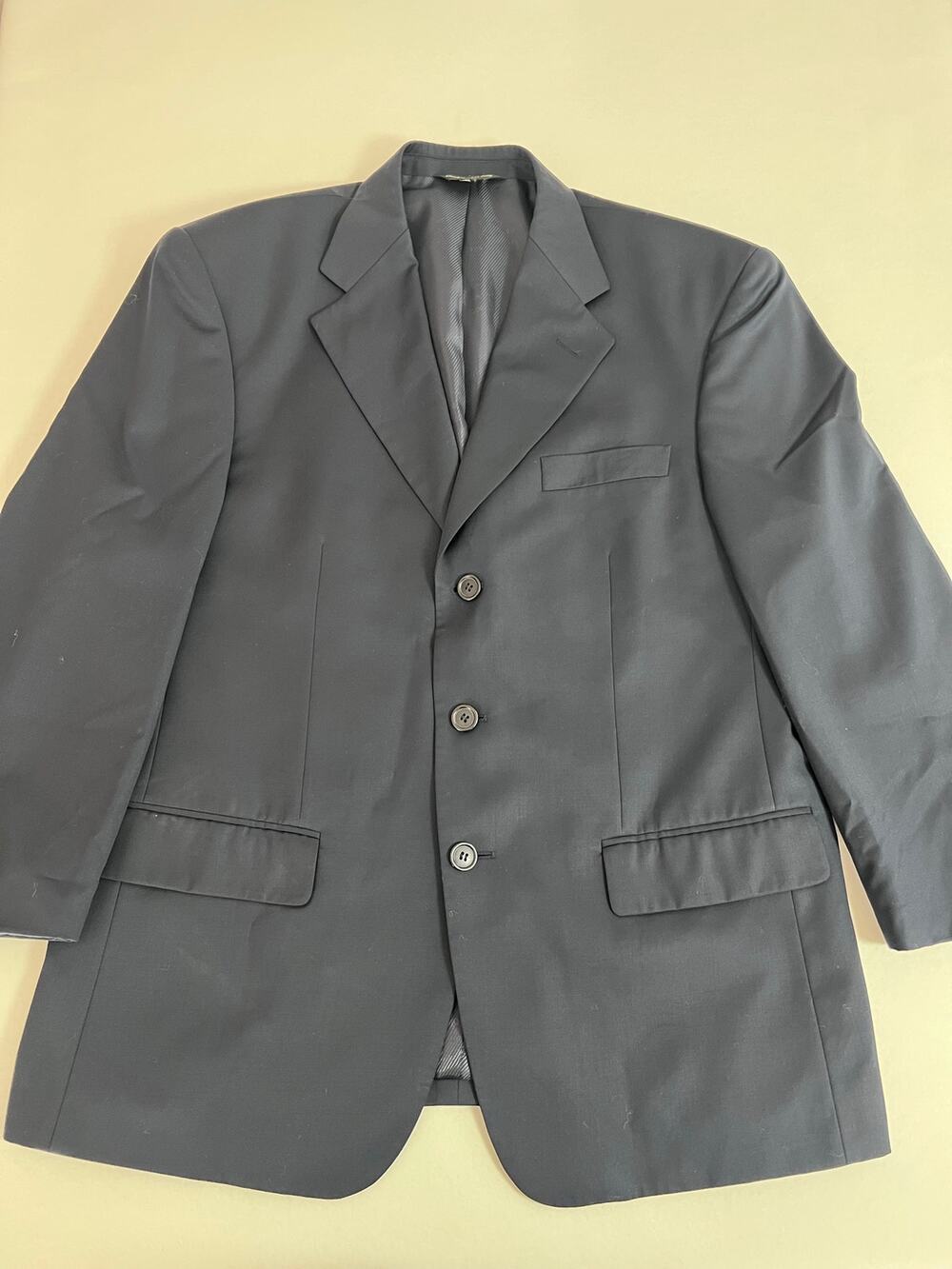 Firado Mens 40 Navy Super 120s Wool Blazer Hand Tailored 3 Button Italy